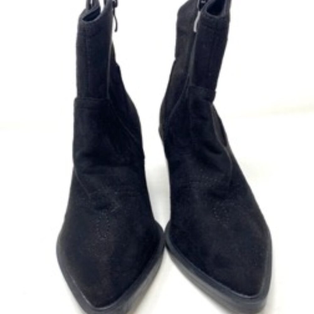 TOP MODA Women's Heaven Western Heeled Zip Ankle Boot Black Size 6.5 - Picture 5 of 6
